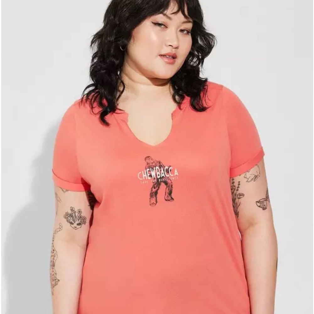 Torrid 1X Lucas Star Wars Chewbacca Classic Fit Clip Neck Top